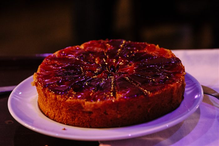Glazed cake on a plate