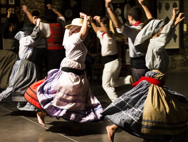 Folk dancers in traditional costume